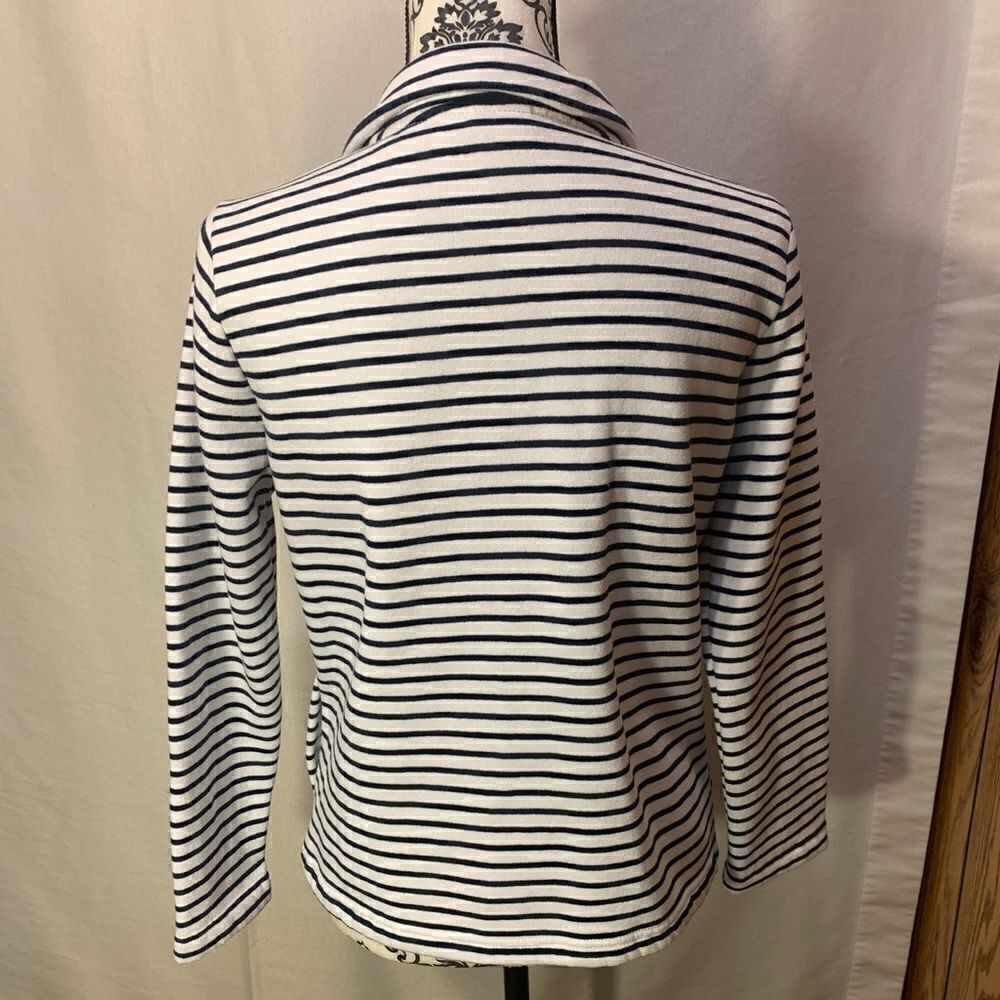 Laura Scott snap button-up striped cardigan sweater size small petite - Picture 8 of 9